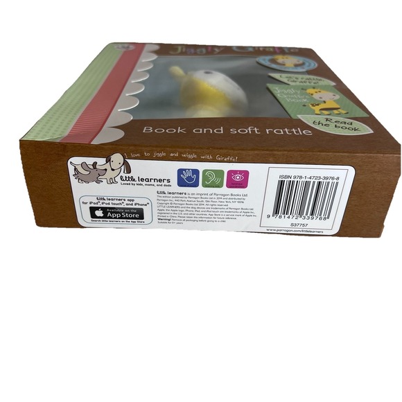 Little Learners Jiggly Giraffe Rattle And Book Baby Gift Box Has Slight Damage - Picture 4 of 5